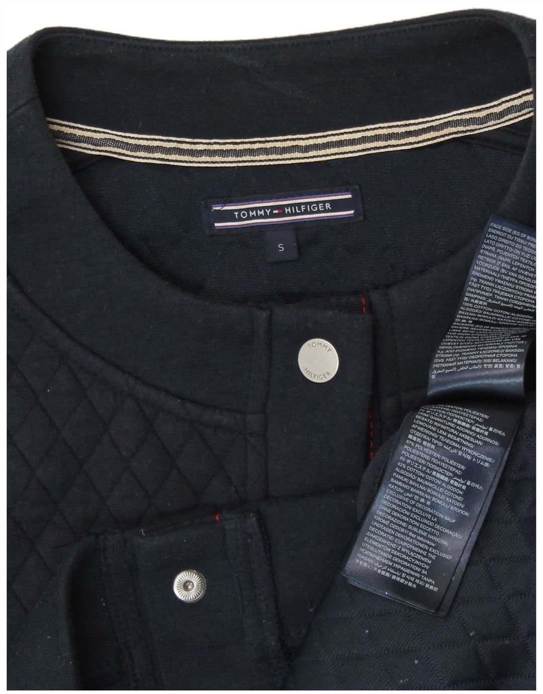 TOMMY HILFIGER Женский укороченный кардиган свободного кроя UK 10, маленький темно-синий