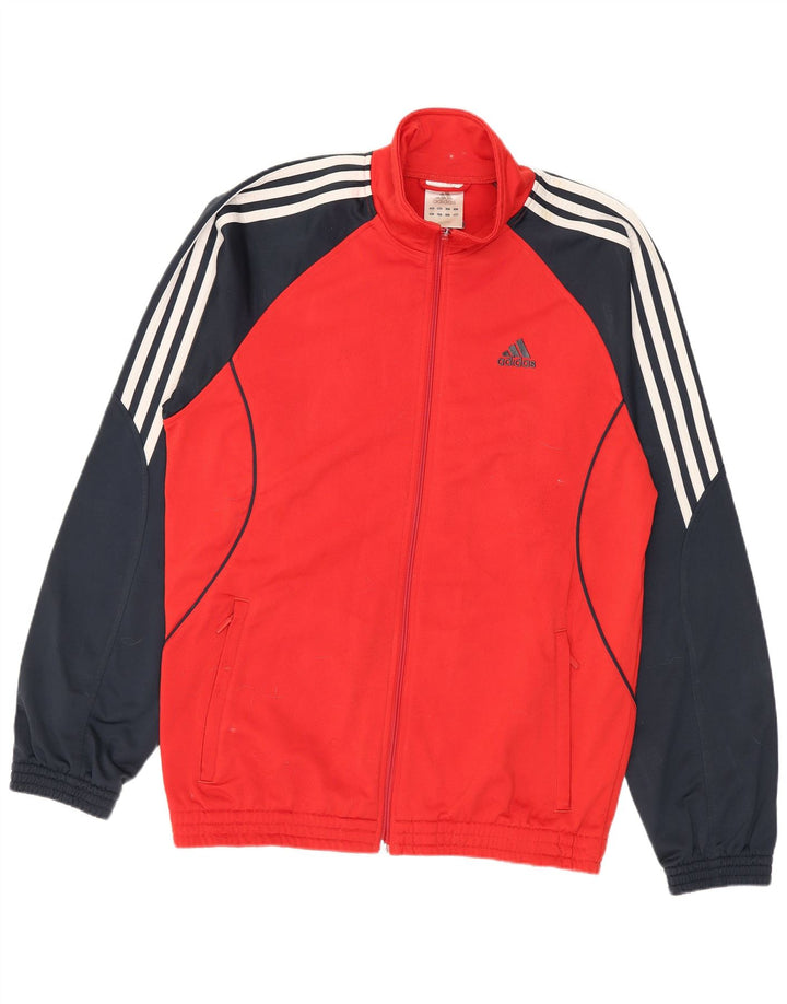 Мужская спортивная куртка Adidas UK 38/40, средний красный полиэстер с цветными блоками