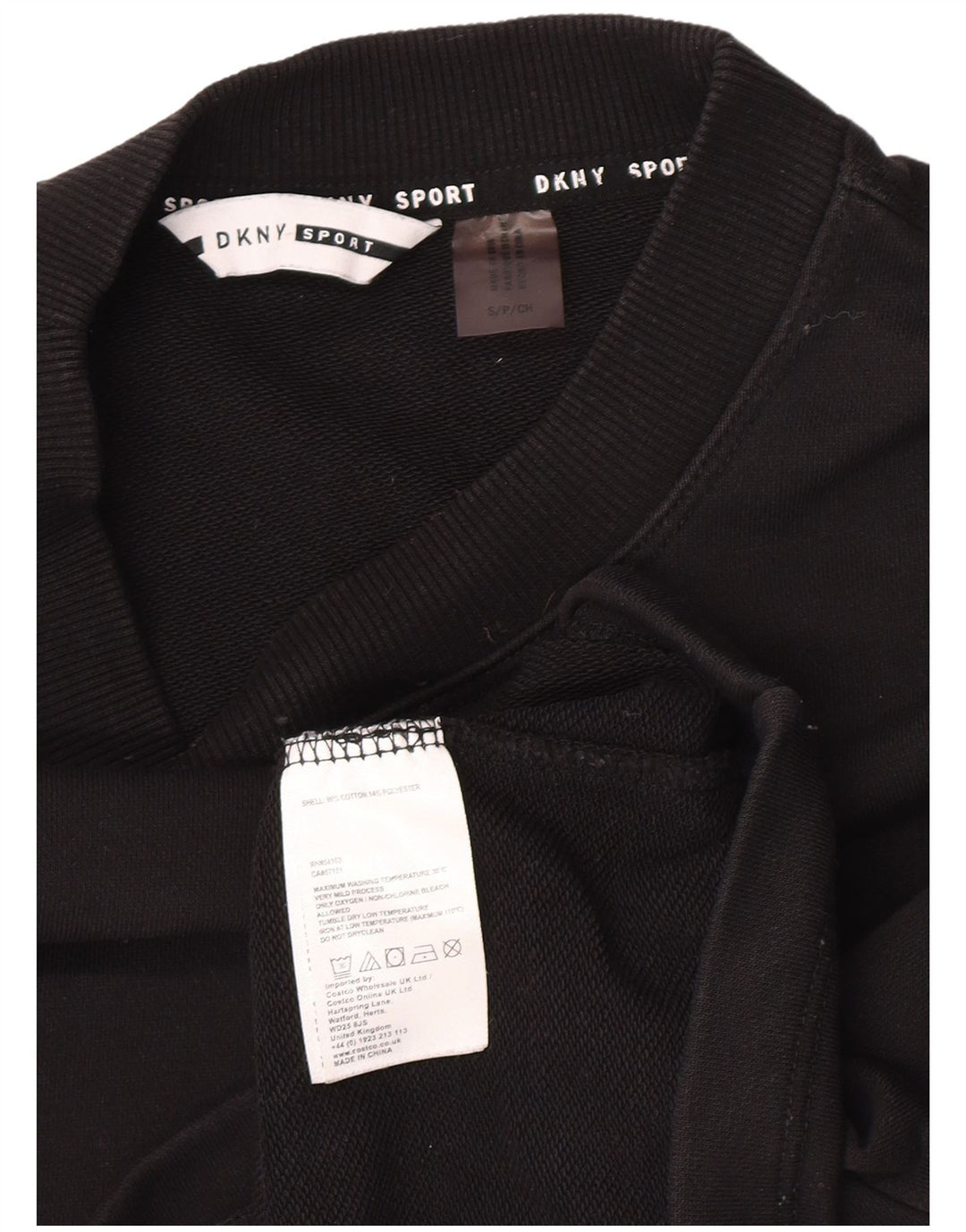 Женский джемпер оверсайз с рисунком Dkny, размер UK 10, маленький, черный, хлопок