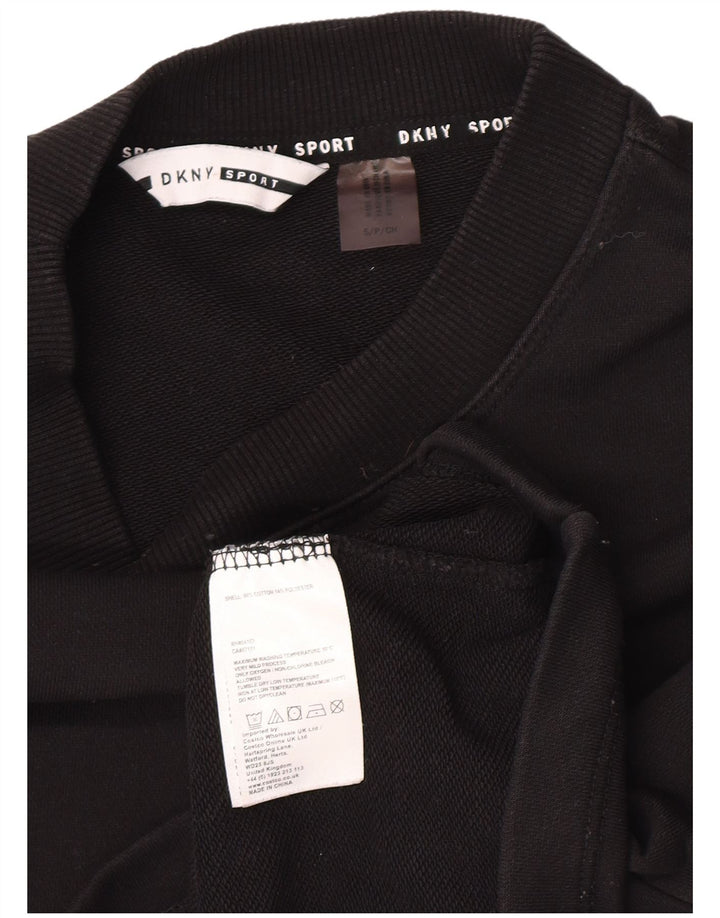 Женский джемпер оверсайз с рисунком Dkny, размер UK 10, маленький, черный, хлопок