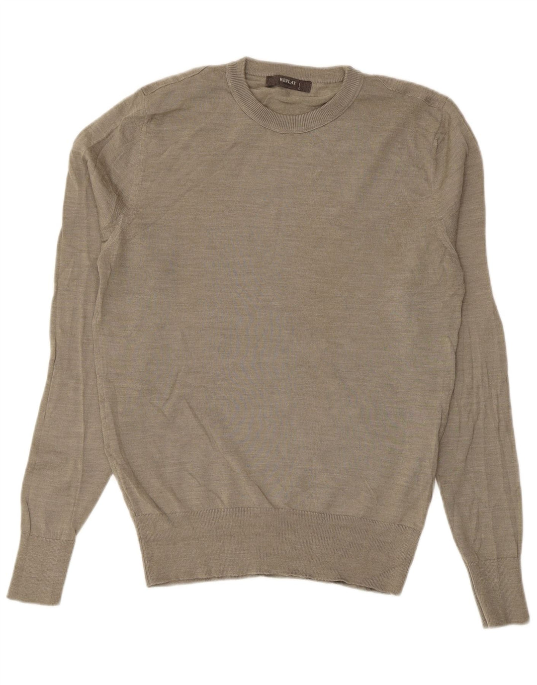 REPLAY Mens Crew Neck Jumper Sweater Large Grey Wool