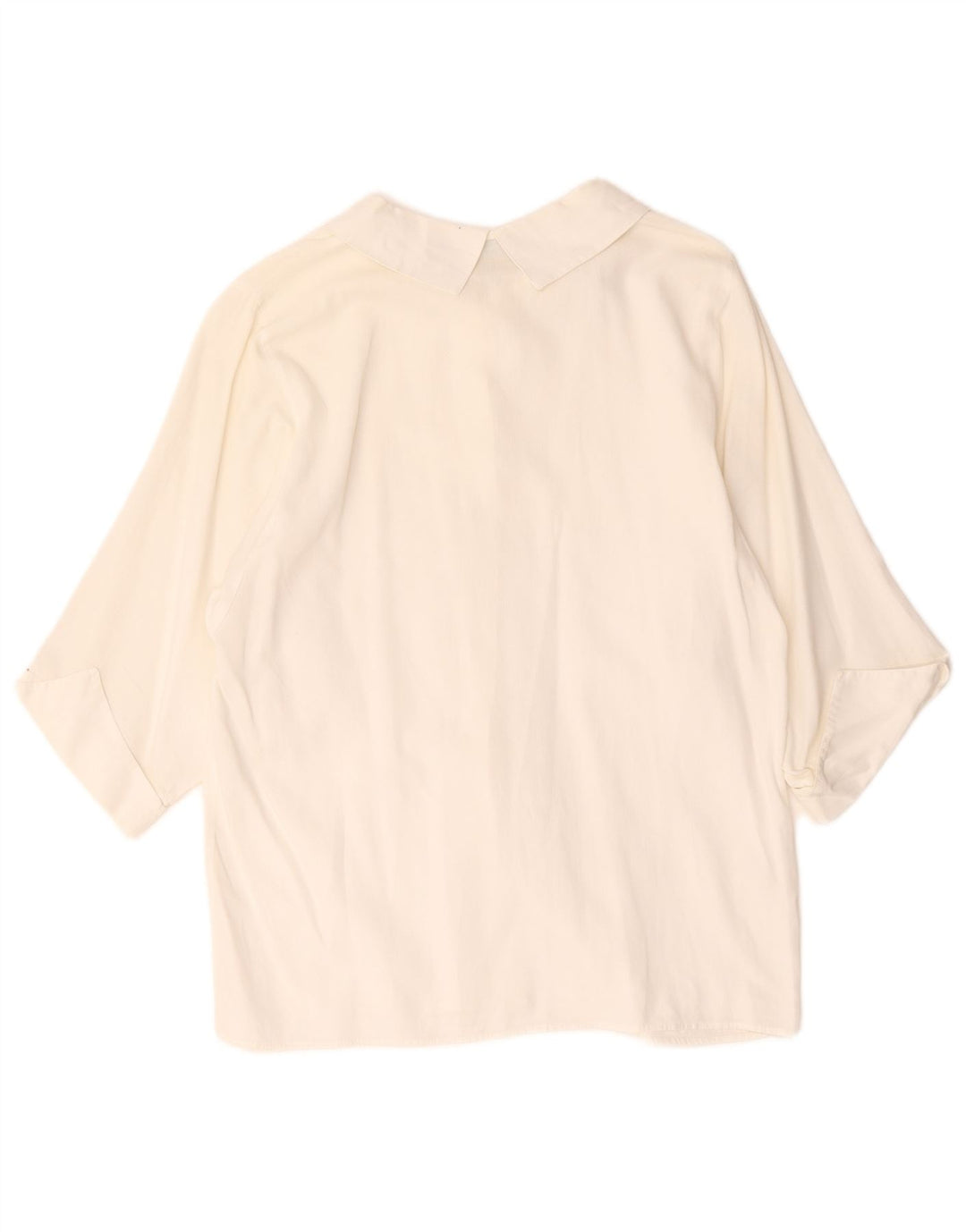Женская рубашка Benetton с рукавом 3/4 UK 12, средний белый хлопок, хлопок
