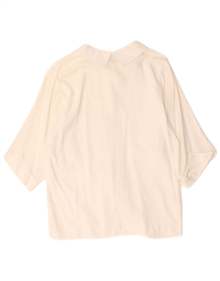 Женская рубашка Benetton с рукавом 3/4 UK 12, средний белый хлопок, хлопок