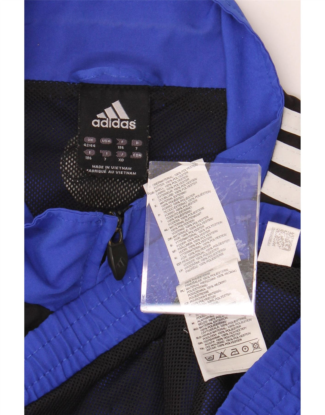 ADIDAS Mens Tracksuit Top Jacket UK 42/44 Large Blue Colourblock Polyester Vintage Adidas and Second-Hand Adidas from Messina Hembry 