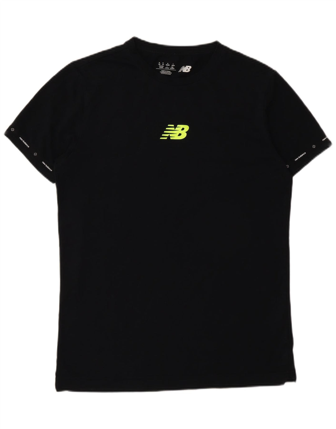 Мужская футболка с рисунком New Balance, топ среднего размера, черный хлопок