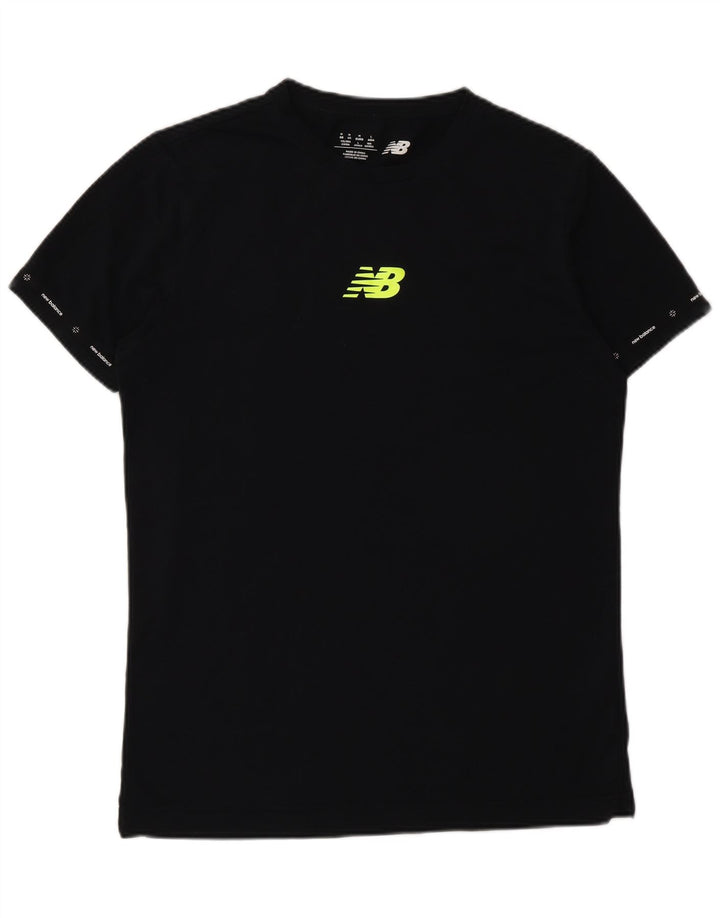 Мужская футболка с рисунком New Balance, топ среднего размера, черный хлопок
