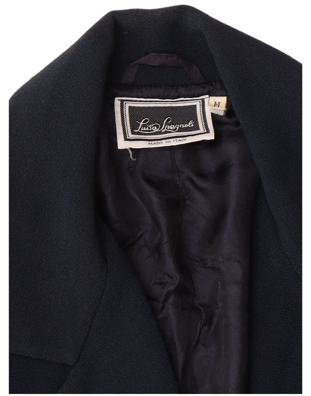 LUISA SPAGNOLI Женский пиджак на 3 пуговицах UK 14 Средний Темно-Синий