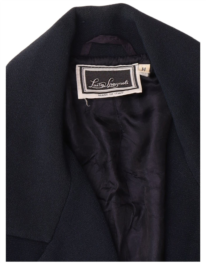 LUISA SPAGNOLI Женский пиджак на 3 пуговицах UK 14 Средний Темно-Синий