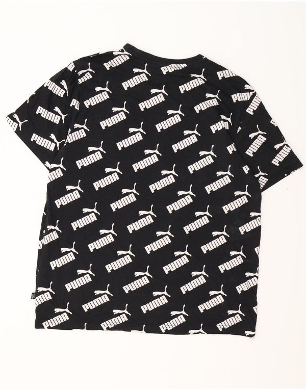 Мужская футболка с рисунком PUMA, черный хлопок, средний размер