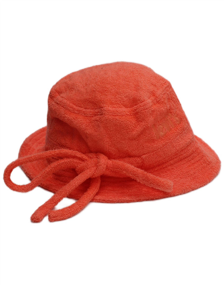 LEVI'S Womens Terry Cloth Graphic Bucket Hat Medium Orange Cotton Beach