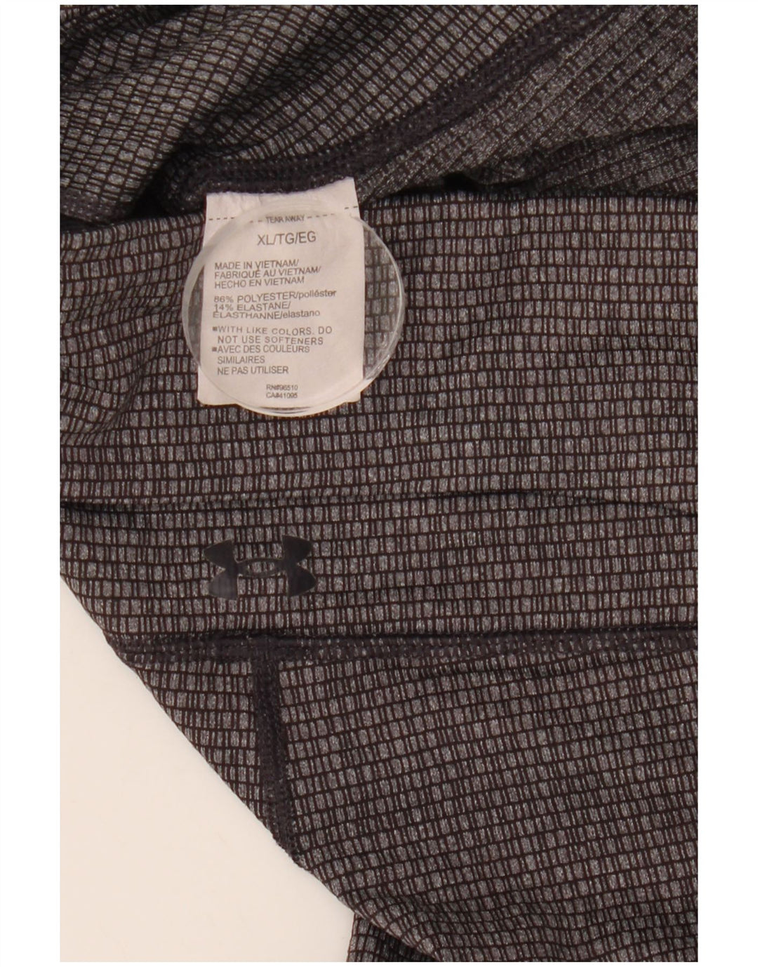 Женские укороченные леггинсы приталенного кроя UNDER ARMOR, Великобритания, 18 XL, серые с геометрическим рисунком