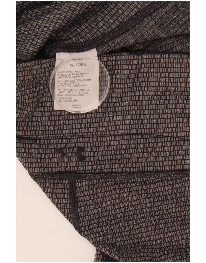 Женские укороченные леггинсы приталенного кроя UNDER ARMOR, Великобритания, 18 XL, серые с геометрическим рисунком