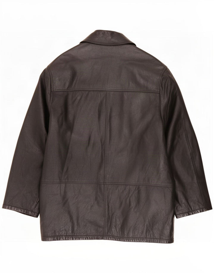 Винтажное мужское кожаное пальто IT 48 Medium Black