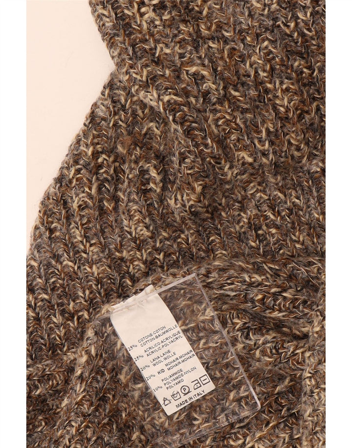 ВИНТАЖНЫЙ женский свободный джемпер с v-образным вырезом, Великобритания, 18 XL, коричневый в крапинку