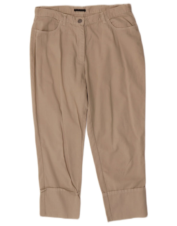 Женские зауженные капри Sisley IT 44 Medium W28 L22 Бежевый хлопок