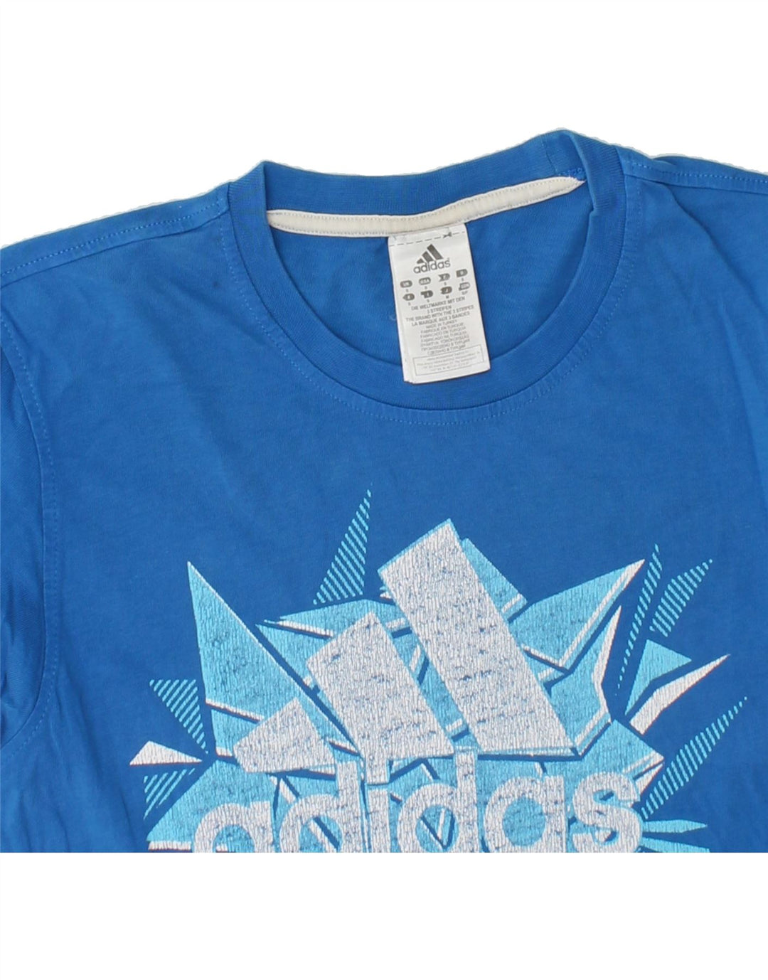 ADIDAS Mens Graphic T-Shirt Top Small Blue Cotton Vintage Adidas and Second-Hand Adidas from Messina Hembry 