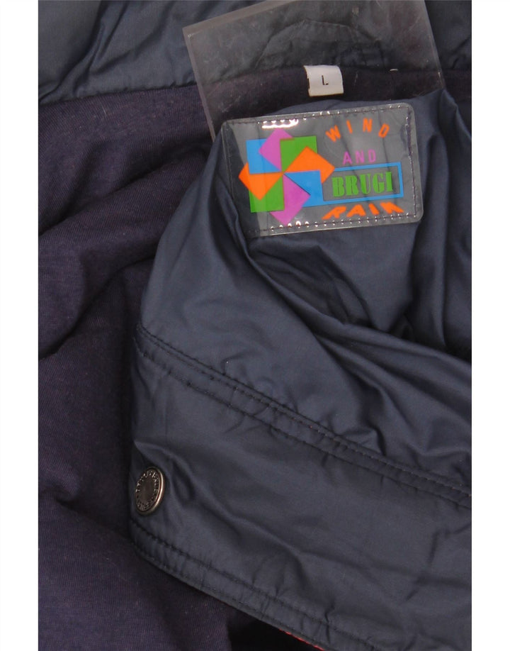 Мужская ветровка BRUGI UK 40, большая темно-синяя с цветными блоками