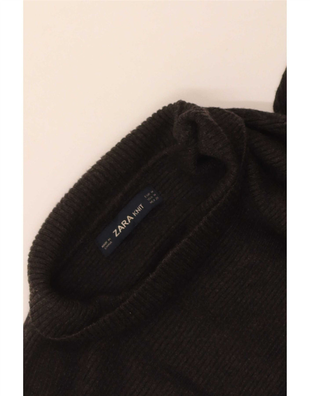 Женский укороченный джемпер с высоким воротником Zara UK 14, средний серый цвет