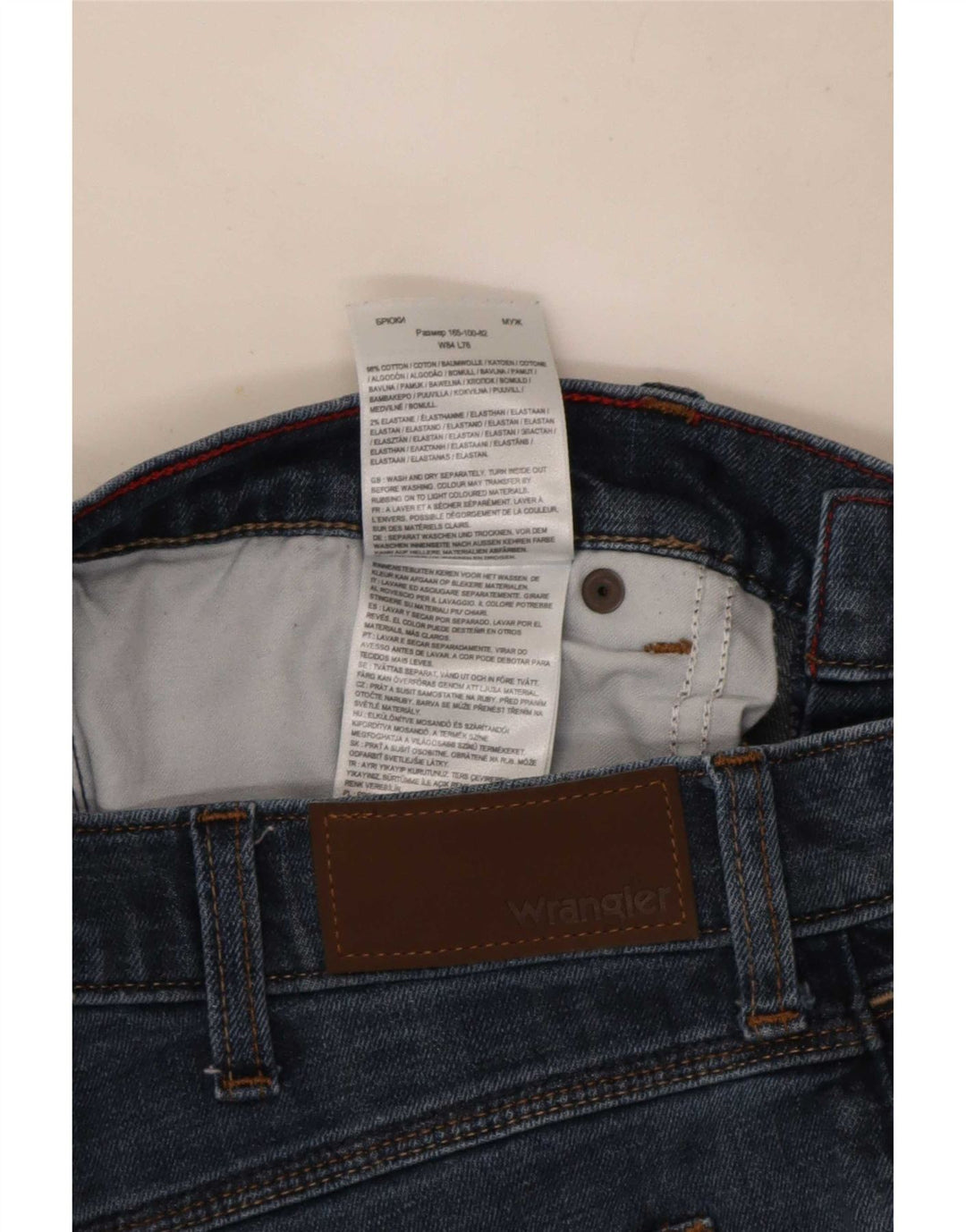 Мужские обычные прямые джинсы Wrangler W33 L30, синий хлопок