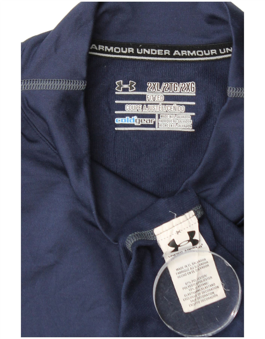 Мужской топ Cold Gear Under Armour с длинным рукавом 2XL, темно-синий, полиэстер