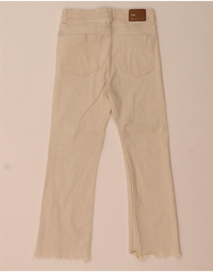 Женские укороченные джинсы Zara Bootcut EU 38 Medium W28 L24 Бежевые