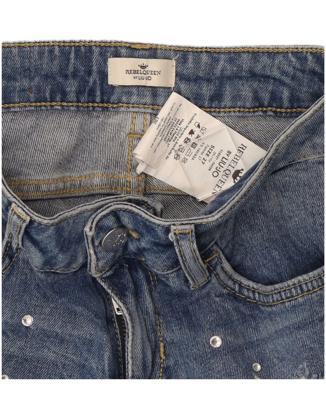 Женские потертые узкие джинсы Liu Jo W27 L27, синие, хлопок