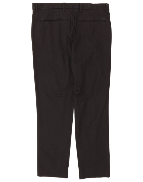 Мужские прямые брюки-чиносы Hugo Boss IT 48 Medium W32 L30 Черный хлопок
