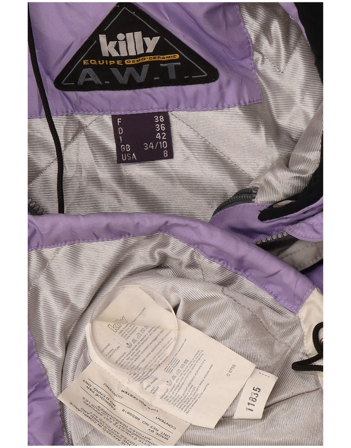 Женская лыжная куртка Killy с капюшоном UK 10, маленькая фиолетовая, полиэстер с цветными блоками