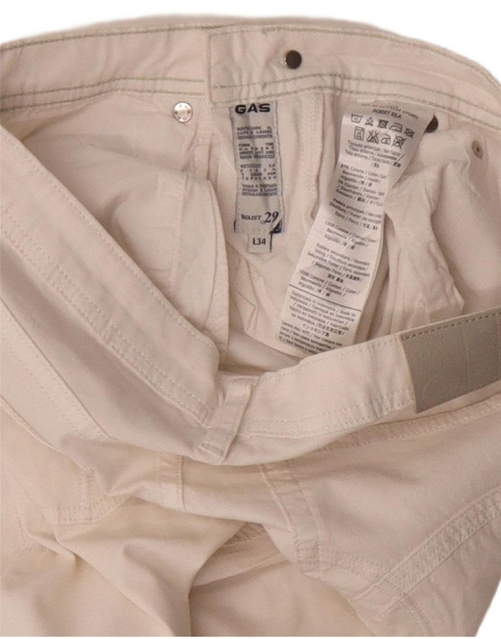 Женские узкие джинсы Gas Albert W29 L34, белый хлопок