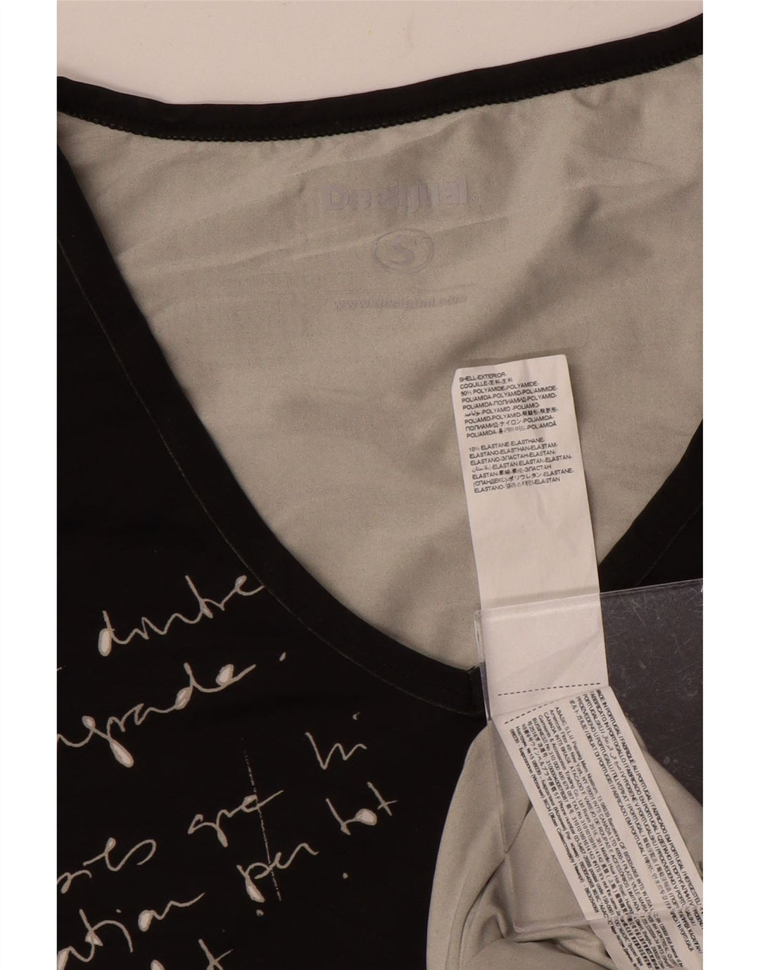 Женская футболка с рисунком Desigual Top UK 10, маленькая, черная, полиамид