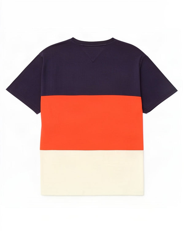 Мужская футболка Tommy Hilfiger Top 2XL Темно-синяя, хлопок с цветными блоками