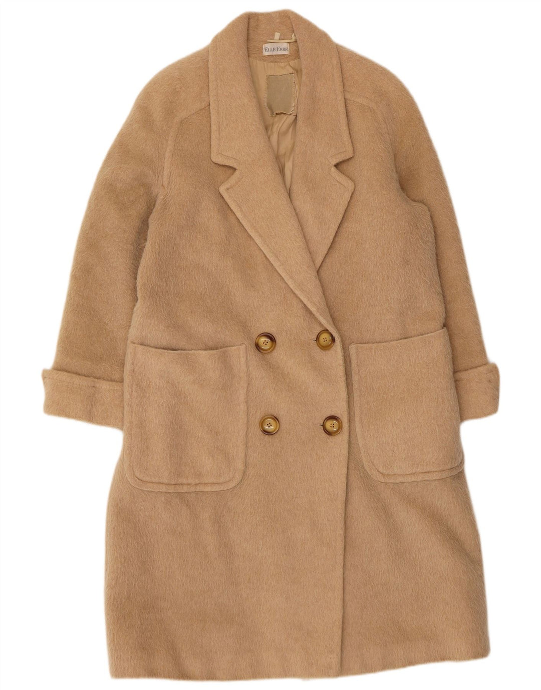 Elle Erre Женское двубортное пальто IT 44 Medium Beige Virgin Wool