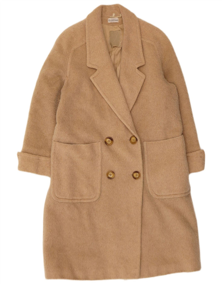 Elle Erre Женское двубортное пальто IT 44 Medium Beige Virgin Wool