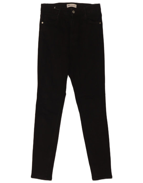 Женские джинсы скинни Zara EU 38, маленькие W28 L29, черный хлопок