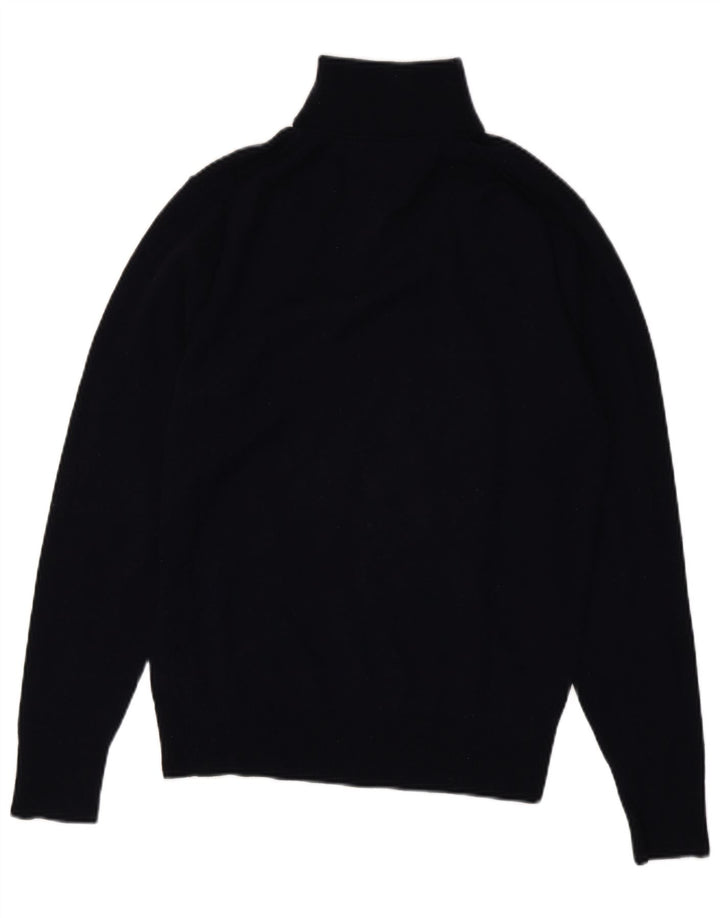 TOMMY HILFIGER Мужской джемпер с воротником на молнии, большой темно-синий свитер из овечьей шерсти