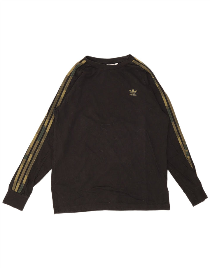 ADIDAS Мужской топ с длинным рукавом, средний черный хлопок