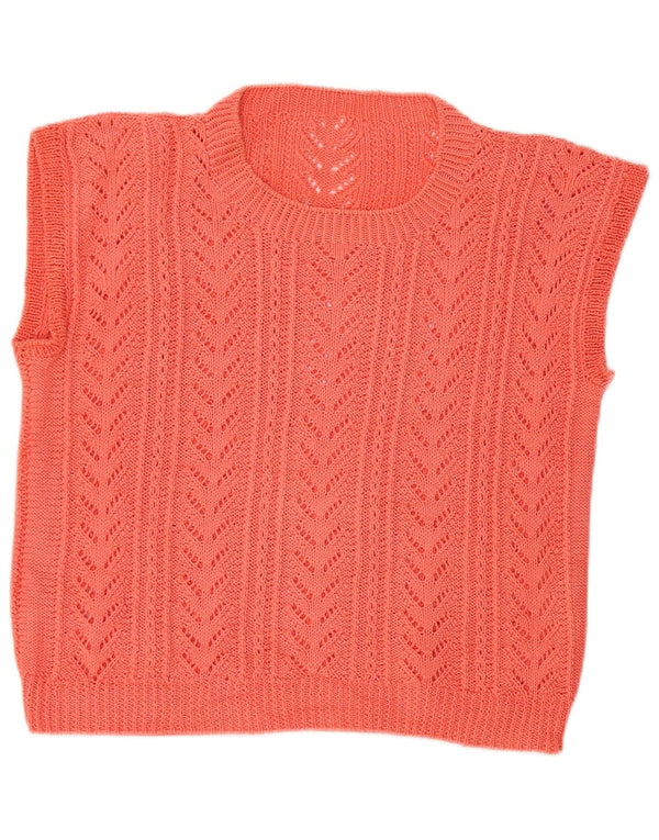 VINTAGE Женская майка без рукавов UK 12 Средний розовый