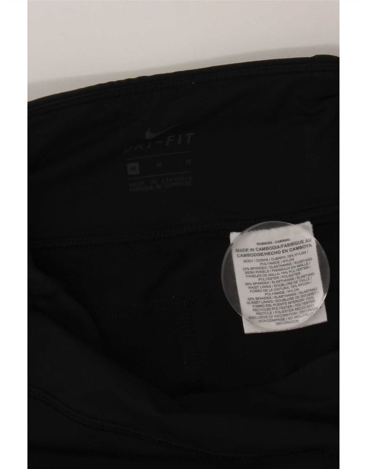 Женские леггинсы-капри Nike Dri Fit UK 12, средний черный нейлон