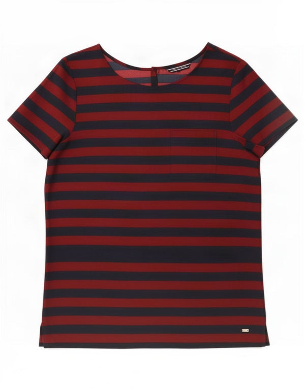 Женская блузка Tommy Hilfiger, топ, США 8, полиэстер, средний красный в полоску