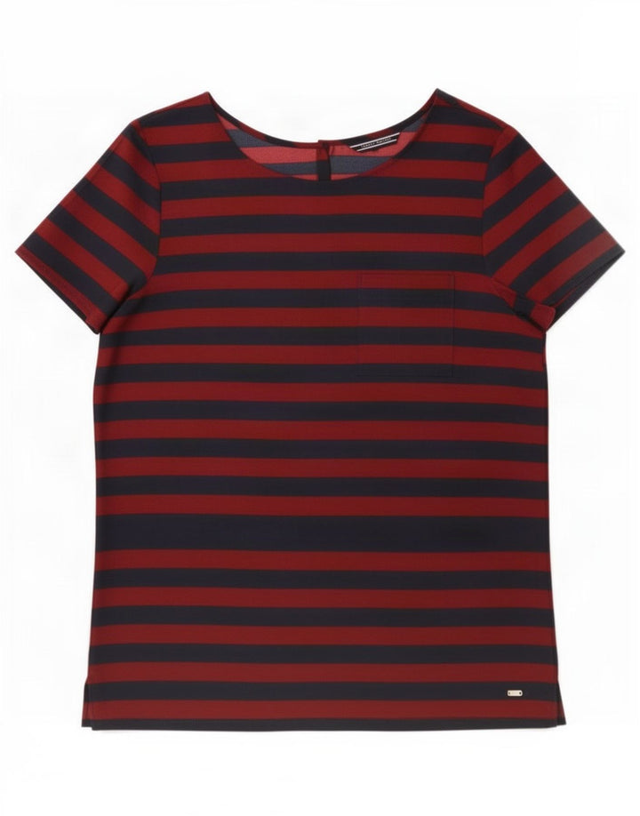 Женская блузка Tommy Hilfiger, топ, США 8, полиэстер, средний красный в полоску