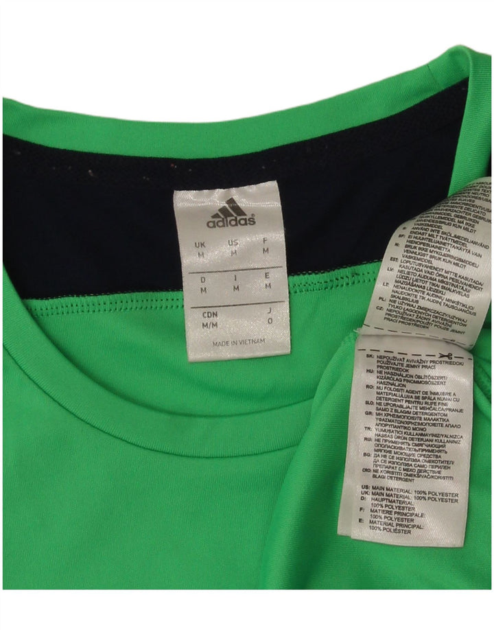Мужская футболка Adidas Top Medium Green из полиэстера с цветными блоками