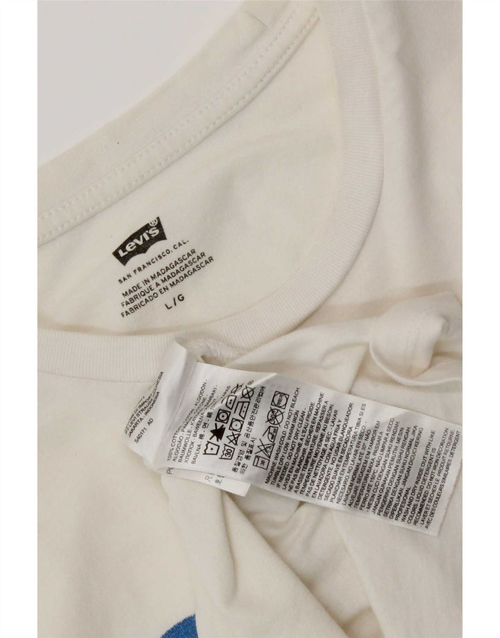 Мужская футболка с рисунком Levi's, большой белый хлопок