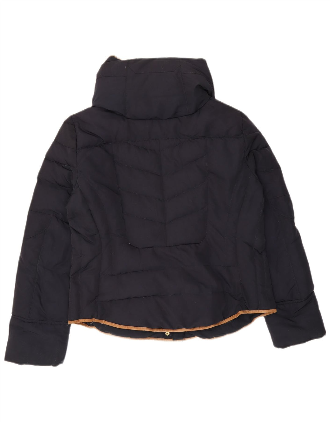 Женская стеганая куртка с капюшоном Zara UK 18 XL, темно-синий полиэстер