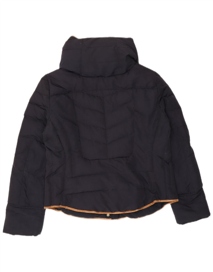 Женская стеганая куртка с капюшоном Zara UK 18 XL, темно-синий полиэстер