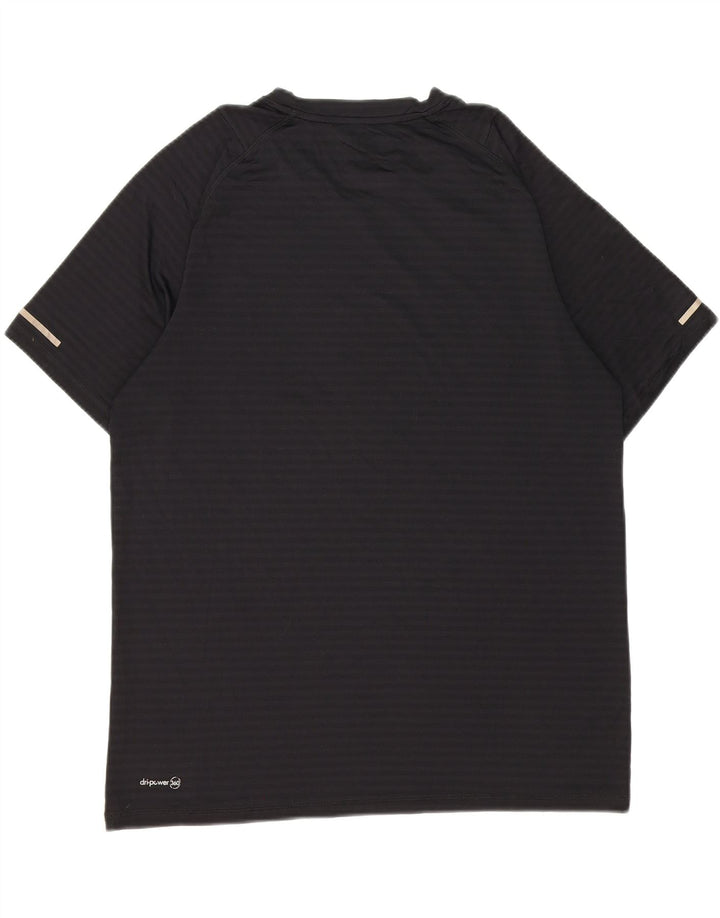 RUSSELL ATHLETIC Mens T-Shirt Top Large Black Striped Polyester Vintage Russell Athletic and Second-Hand Russell Athletic from Messina Hembry 