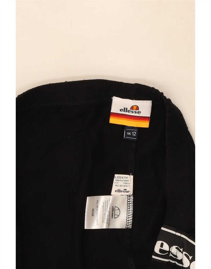 Женские леггинсы с рисунком Ellesse UK 12, средний черный хлопок, черный цвет