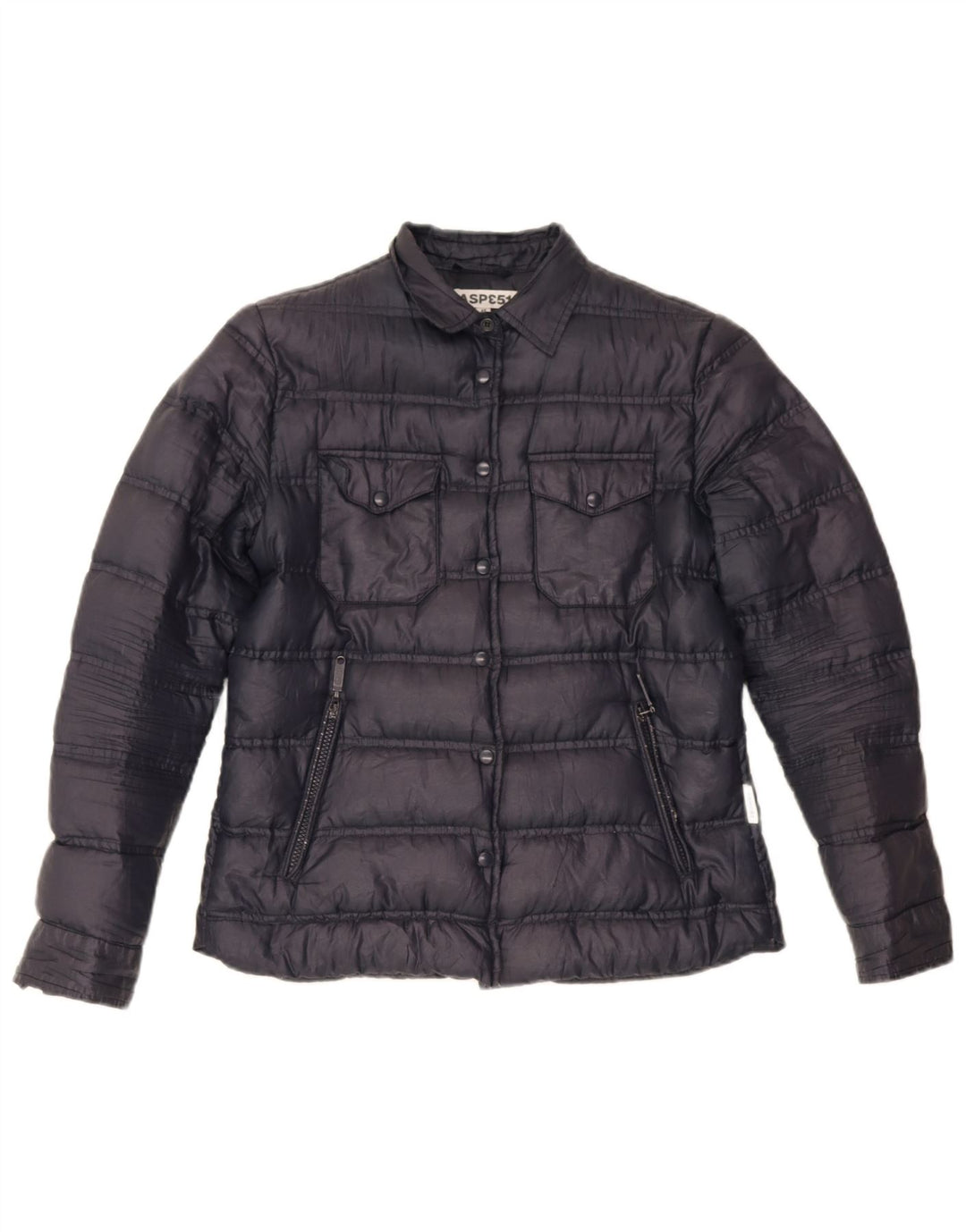 Женская стеганая куртка Aspesi UK 12, средний темно-синий полиэстер