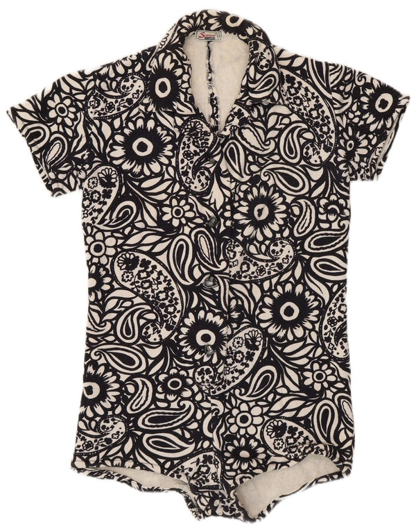 Винтажное женское боди IT 44 Medium Black Paisley