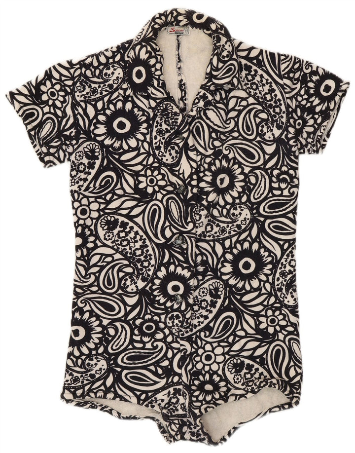 Винтажное женское боди IT 44 Medium Black Paisley