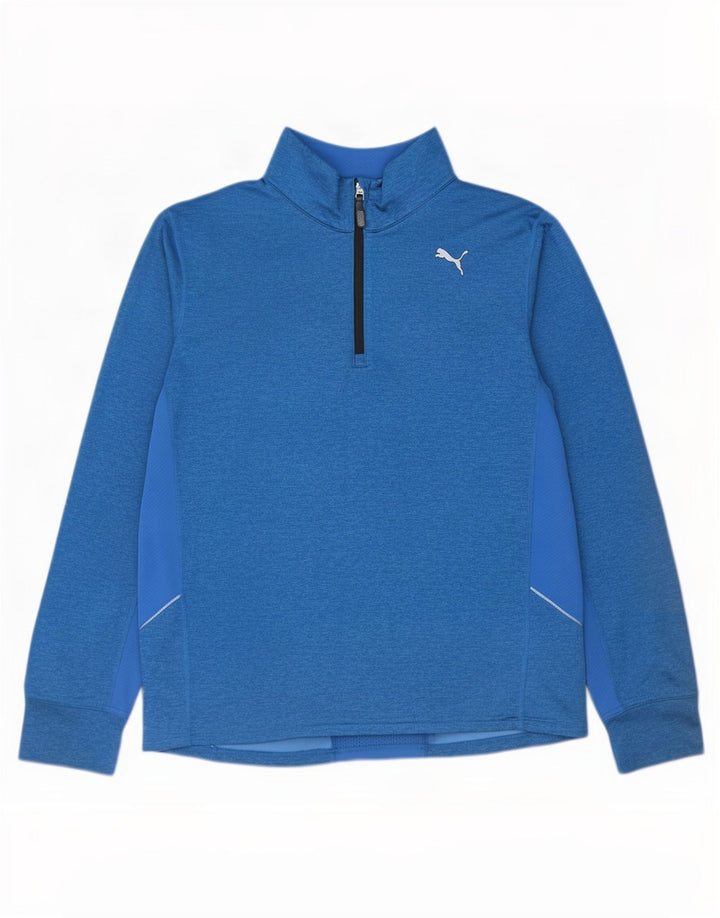 Мужской пуловер с воротником на молнии Puma, большой синий цветной блок